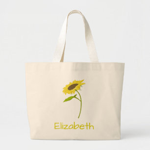 Yellow Sunflower  Large Tote Bag