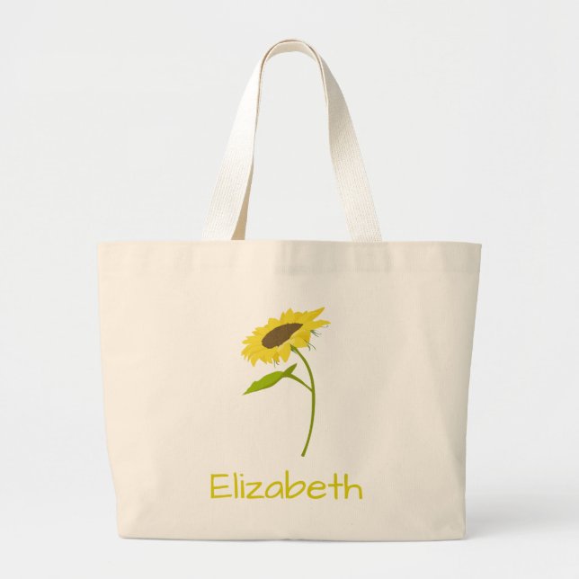 Yellow Sunflower  Large Tote Bag (Front)