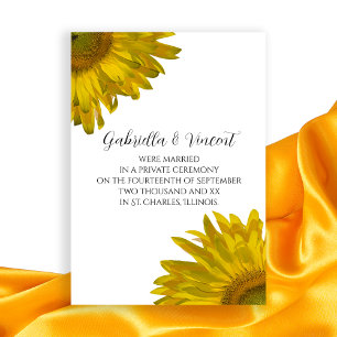 Yellow Sunflower Marriage Announcement