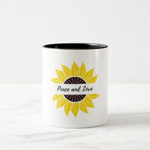 Yellow Sunflower Monogram Mug Design