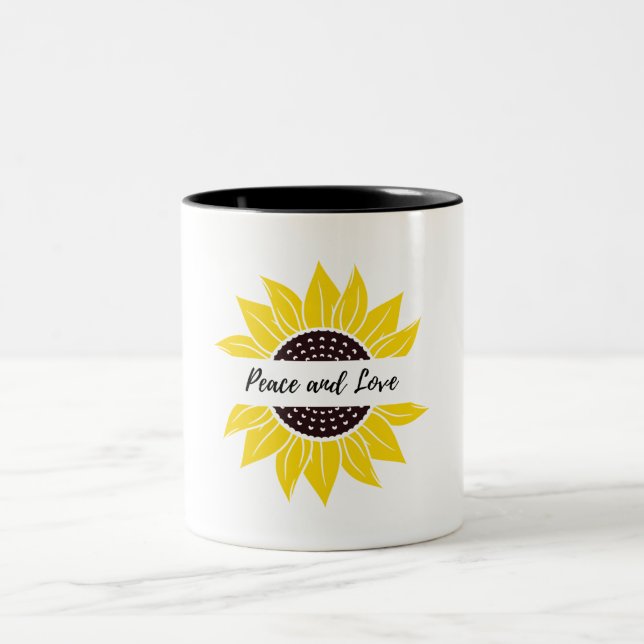 Yellow Sunflower Monogram Mug Design (Center)