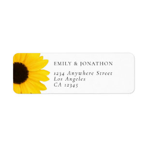 Yellow Sunflower  Names Return Address Label