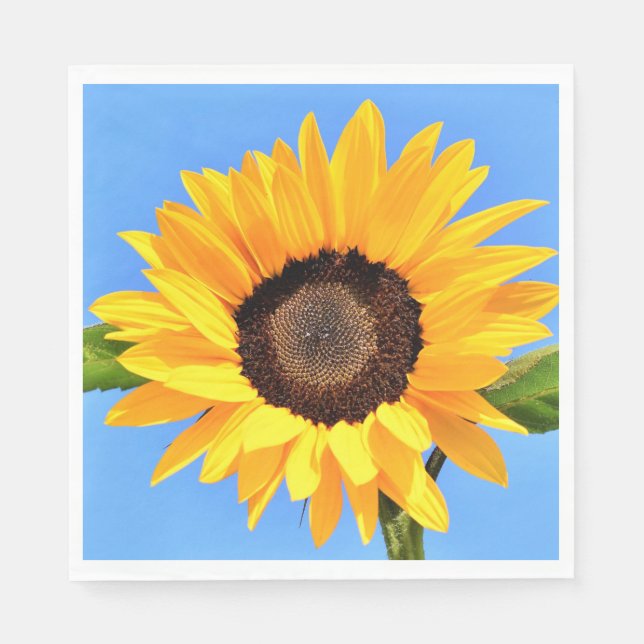 Yellow Sunflower Napkins Blue Sky (Front)