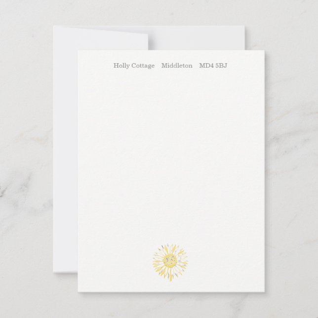 Yellow Sunflower Note Cards (Front)