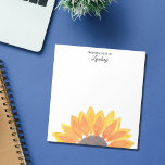 Yellow Sunflower Notepad<br><div class="desc">You can personalise this pretty notepad with your words and name. It is decorated with a simple yellow sunflower.
Original Watercolor © Michele Davies.</div>
