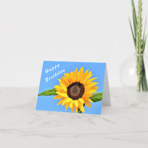 Yellow Sunflower on Blue Sky Birthday Card