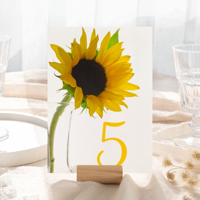 Yellow Sunflower on White Table Numbers (Creator Uploaded)