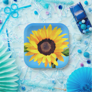 Yellow Sunflower Paper Plates