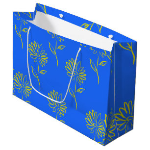Yellow Sunflower Pattern Large Gift Bag