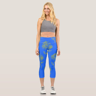 Yellow Sunflower Pattern Leggings