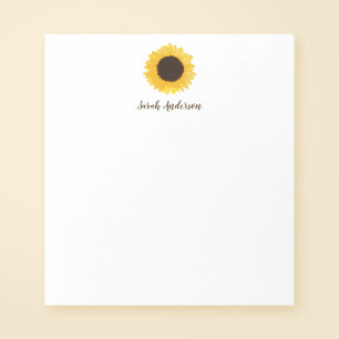 Yellow Sunflower Personalised Notepad
