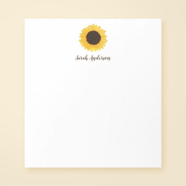 Yellow Sunflower Personalised Notepad (Creator Uploaded)