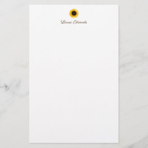 Yellow Sunflower Personalised Stationery Paper