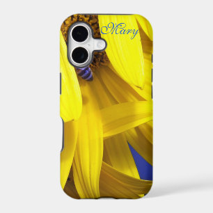 Yellow Sunflower Petals N Blue Bee iPhone 5 Case
