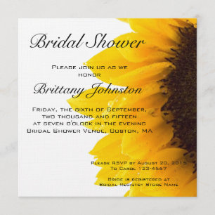Yellow Sunflower Photo Bridal Shower Invitation