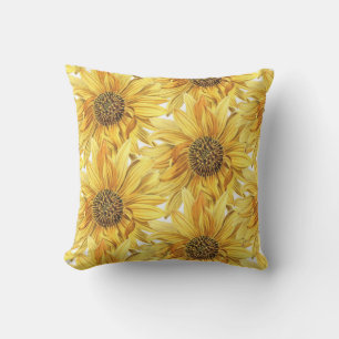 Yellow Sunflower Porch or Patio Cushion
