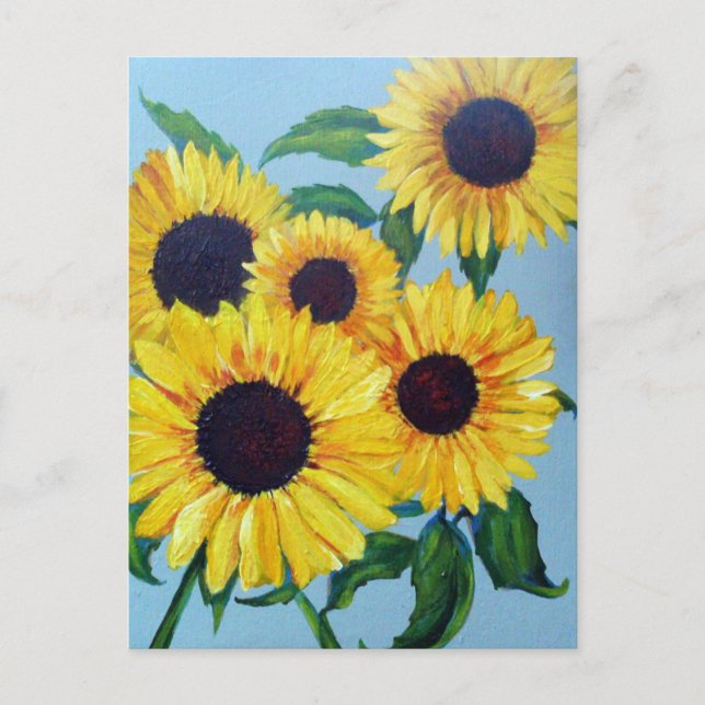 Yellow Sunflower Postcard (Front)