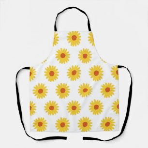 Yellow Sunflower Pretty Retro Y2K Pattern Apron