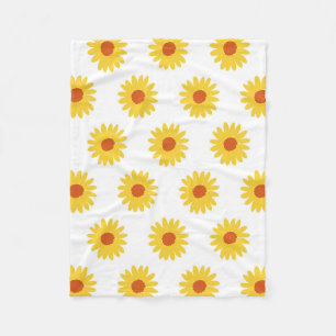 Yellow Sunflower Pretty Retro Y2K Pattern Fleece Blanket
