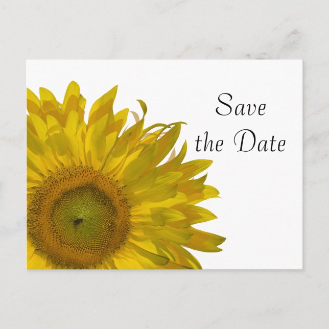 Yellow Sunflower Quinceanera Save the Date Announcement Postcard (Front)