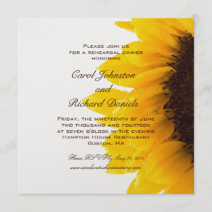 Yellow Sunflower Rehearsal Dinner Invitation