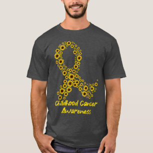 Yellow Sunflower Ribbon Childhood Cancer Awareness T-Shirt