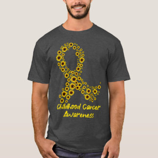 Yellow Sunflower Ribbon Childhood Cancer Awareness T-Shirt