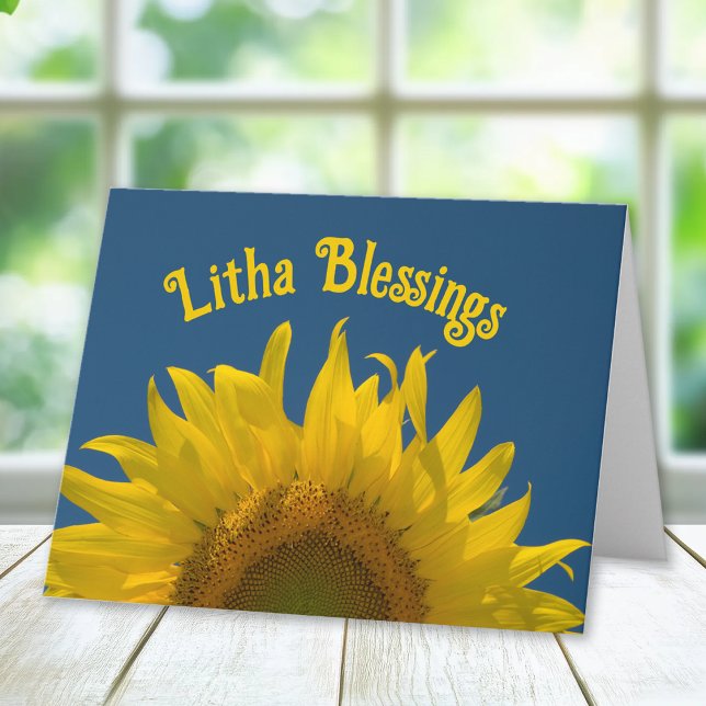 Yellow Sunflower Rising Litha Summer Solstice Card (Creator Uploaded)