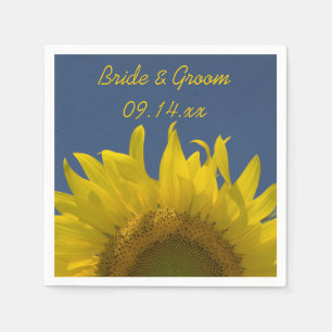Yellow Sunflower Rising Wedding Napkin