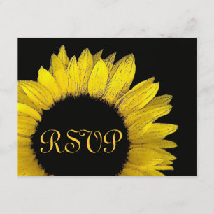 Yellow Sunflower RSVP Wedding Response Card