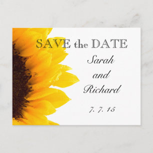 Yellow Sunflower Save the Date Postcard