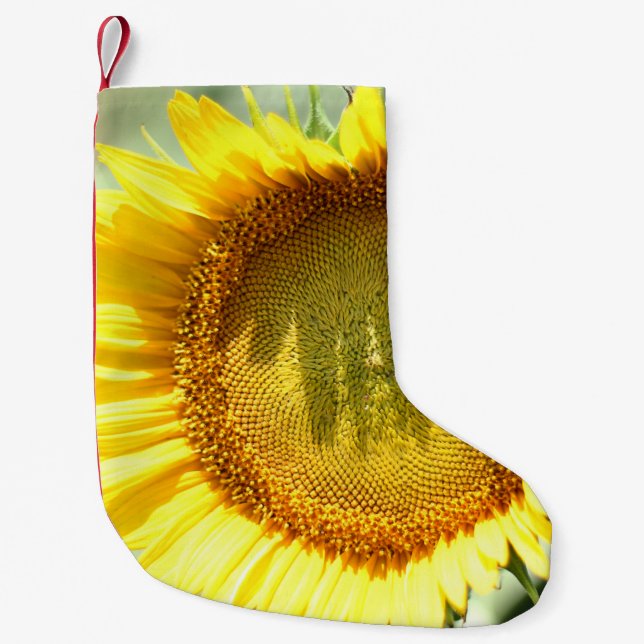 Yellow sunflower small christmas stocking (Front)