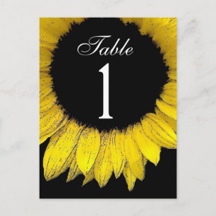 Yellow Sunflower Table Number Part of Set of 12 Postcard