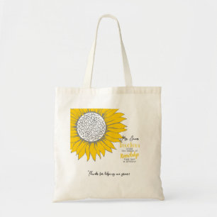 Yellow sunflower teacher thank you gift tote bag