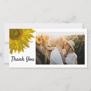 Yellow Sunflower Thank You Photo Card