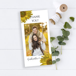 Yellow Sunflower Thank You Vertical Card