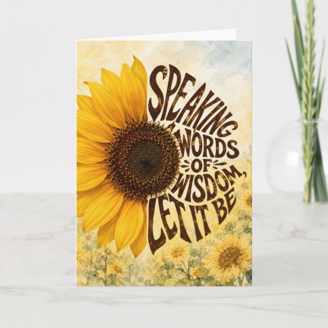 Yellow Sunflower Thinking of You Card (Front)