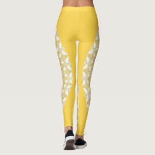 Yellow Sunflower Tristyns Mandala Leggings