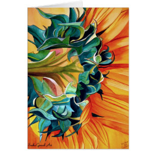Yellow Sunflower watercolor original art painting