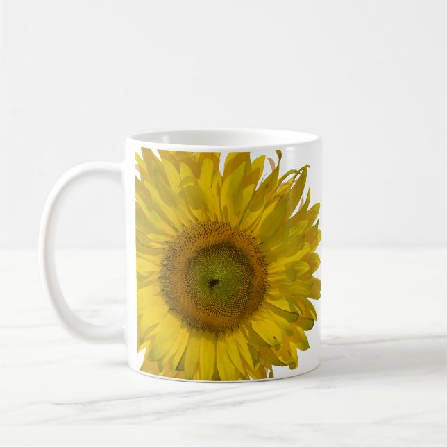 Yellow Sunflower Wedding Coffee Mug (Left)