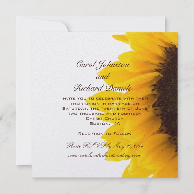 Yellow Sunflower Wedding Invitations (Front)