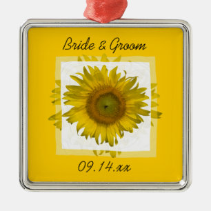 Yellow Sunflower Wedding Metal Tree Decoration