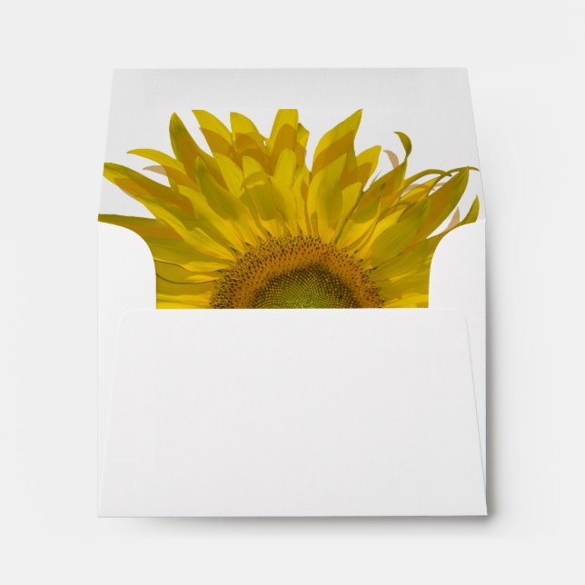 Yellow Sunflower Wedding R.S.V.P. Response Envelope (Back (Bottom))