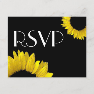 Yellow Sunflower Wedding RSVP Response Card