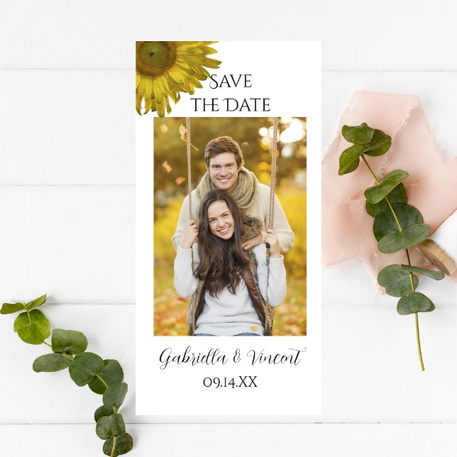 Yellow Sunflower Wedding Save the Date Vertical (Creator Uploaded)