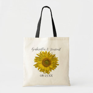 Yellow Sunflower Wedding Tote Bag