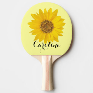Yellow Sunflower with Custom Name Ping Pong Paddle