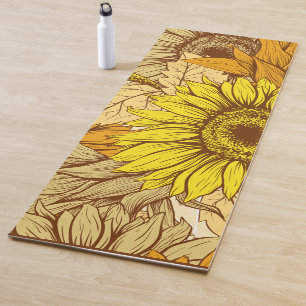 Yellow Sunflower.  Yoga Mat