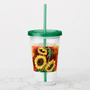 Yellow Sunflowers Acrylic Tumbler