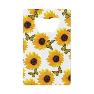Yellow Sunflowers And Butterflies, Bottle Opener